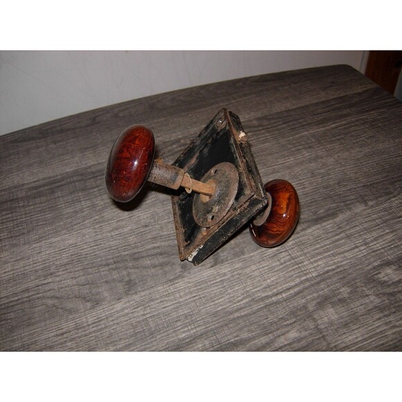 antique victorian brown swirl door knob - Picture 4 of 4